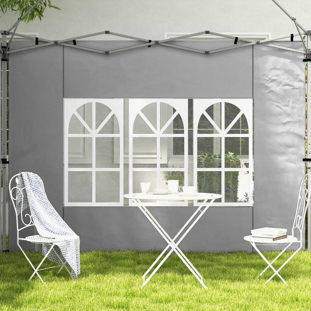 Gazebo Side Panels, Sides Replacement with Window for 3x3(m) or 3x4m Pop Up Gazebo, 2 Pack, Grey