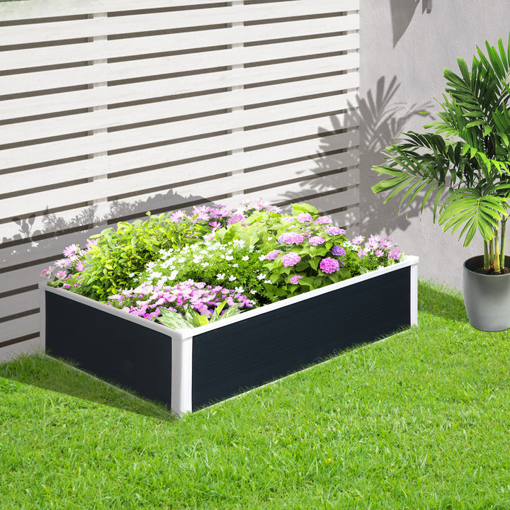 Outsunny Garden Raised Bed Planter Grow Containers for Outdoor Patio Plant Flower Vegetable Pot PP 120 x 90 x 30 cm