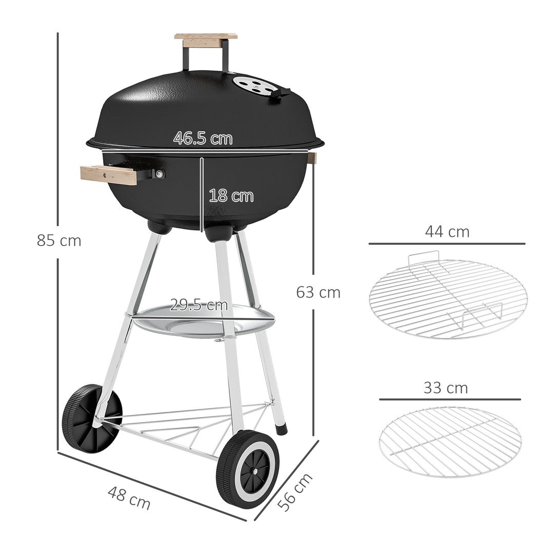 BBQ Grill Charcoal Grill Portable Charcoal BBQ Round Kettle Grill Outdoor Heat Control Party Patio Barbecue