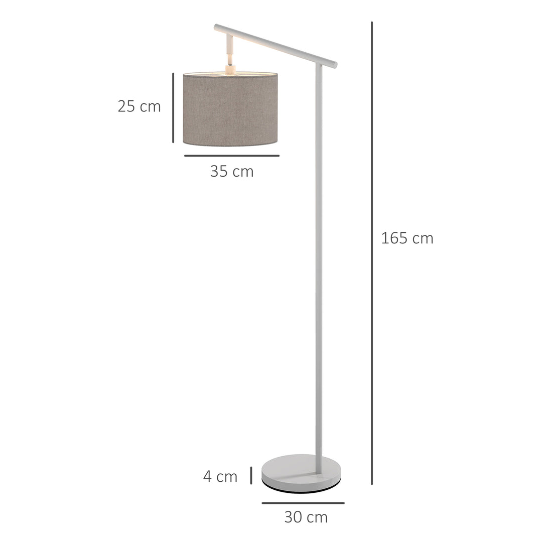 Modern Floor Lamp with 350¡ Rotating Lampshade, for Living Room and Bedroom, LED Bulb Included, Grey