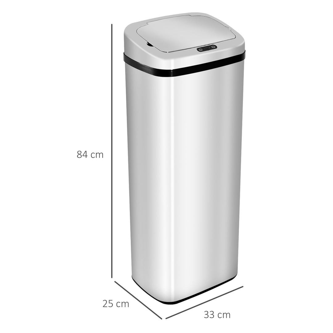 50L Infrared Touchless Automatic Motion Sensor Dustbin Stainless Steel Trash Can Home Office