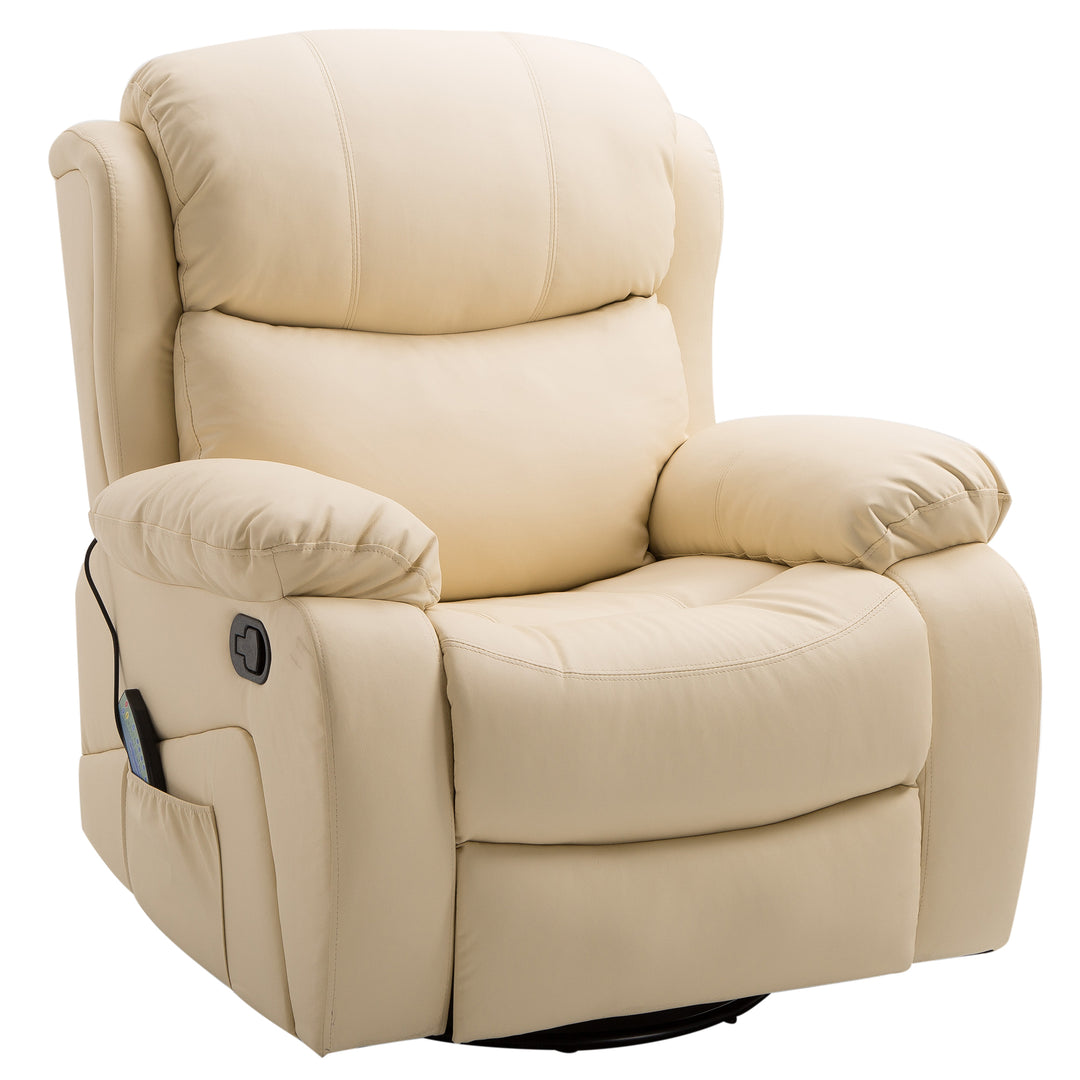 Reclining Chair with 8 Massage Points and Heat-Beige