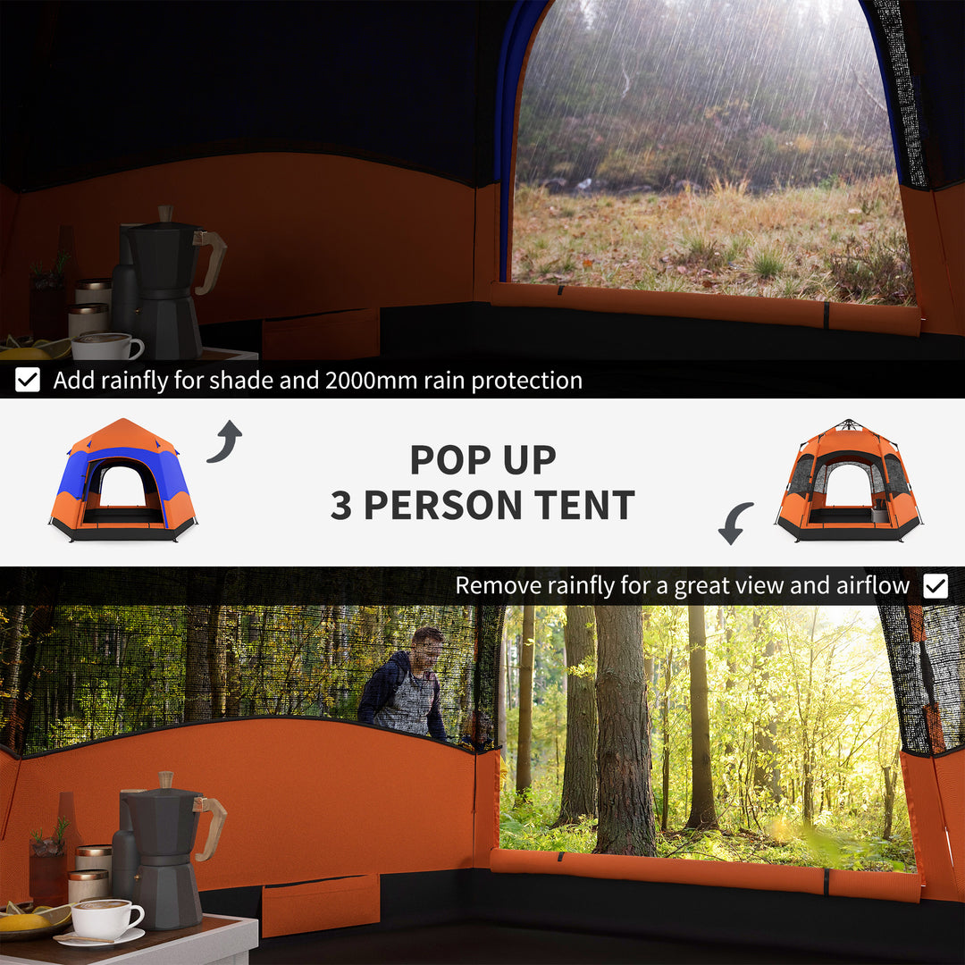 Six Man Hexagon Pop Up Tent Camping Festival Hiking Shelter Family Portable