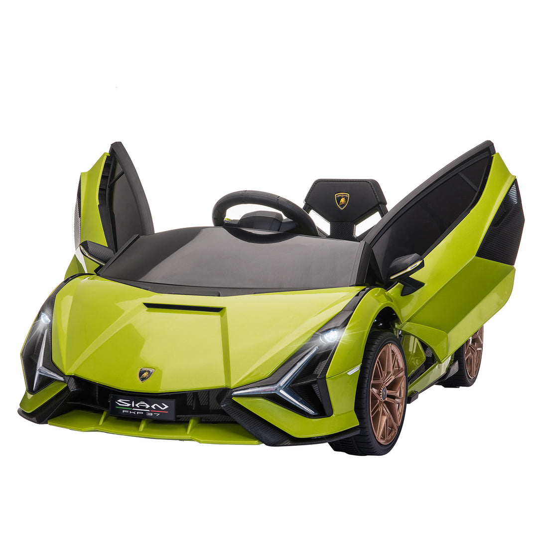 Compatible 12V Battery-powered Kids Electric Ride On Car Lamborghini SIAN Toy with Parental Remote Control Lights MP3 for 3-5 Years Old Green