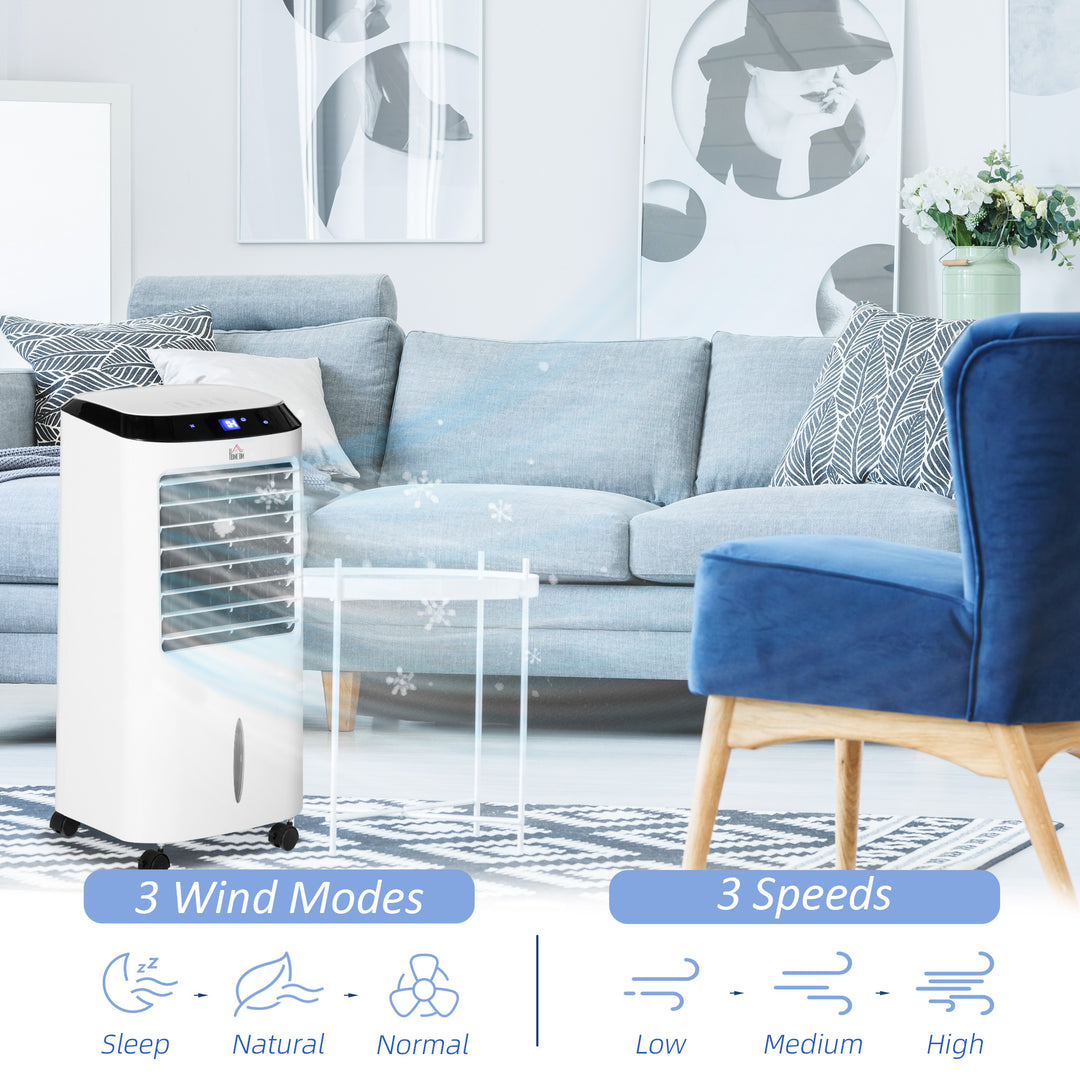Portable Air Cooler, Evaporative Anion Ice Cooling Fan Water Conditioner Humidifier Unit w/3 Speed, Remote Controller, Timer for Home Bedroom