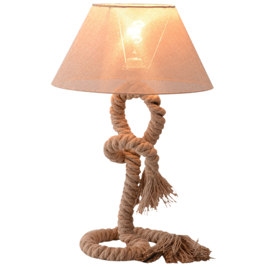 Table Lamp Bedside Light Indispensable Nautical Twisted Rope Glow E27 Bedroom Living Room Beige