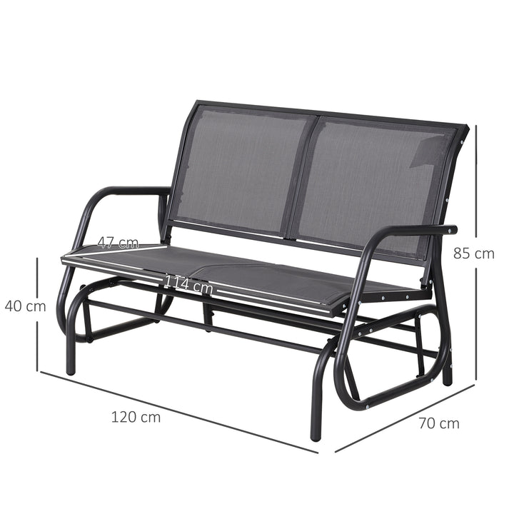 Outdoor Glider Bench Double Swing Chair - Grey