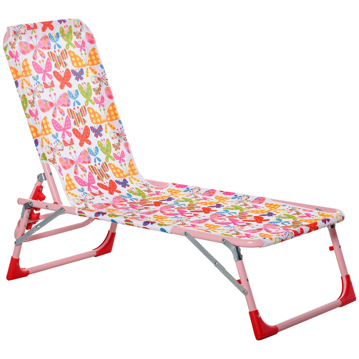 Lounge Chair for Kids Recliner Foldable Portable with Adjustable Backrest Outdoor Beach Pool Camping 118 x 40 x 24cm