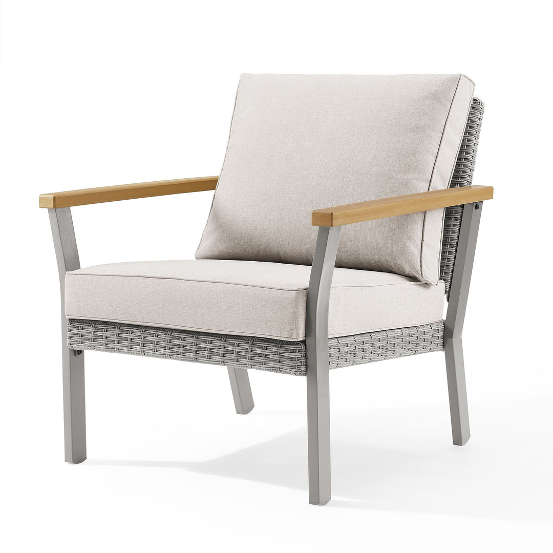 Lounge Chair with Faux Wood Armrests