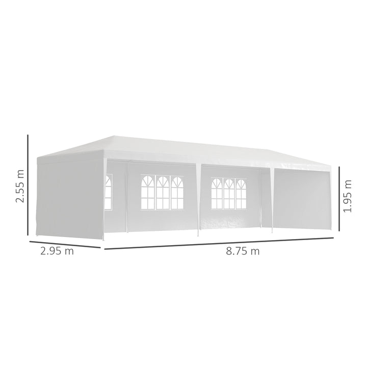 9 x 3m Garden Gazebo Marquee Party Wedding Tent Canopy - White