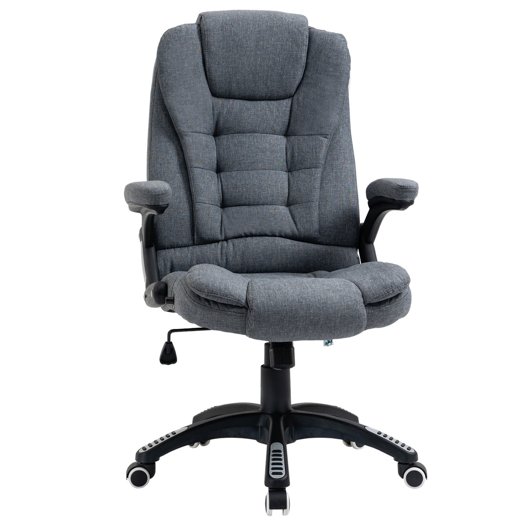 Vinsetto Ergonomic Swivel Chair Comfortable Desk Chair with Armrests Adjustable Height Reclining and Tilt Function Dark Grey