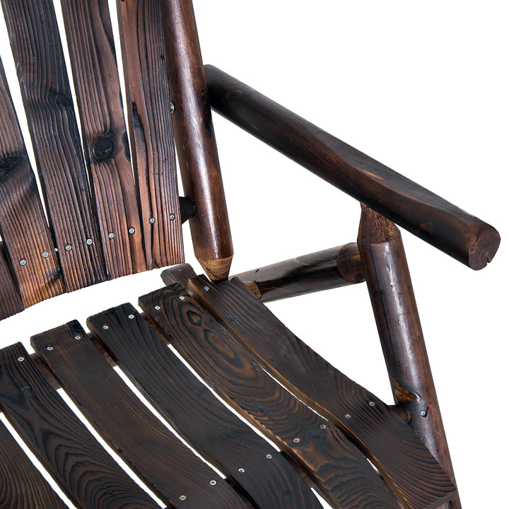 Outdoor Rocking Chair Fir Wood Rustic Patio Adirondack Rocking Chair Traditional Rustic Style & Pure Comfort