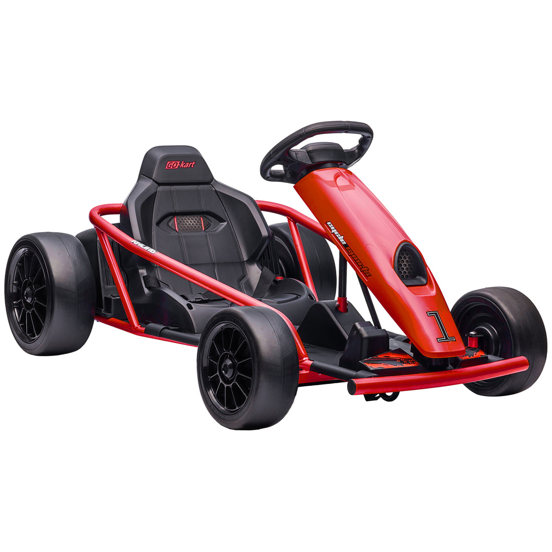 24V Electric Go Kart for Kids, Drift Ride-On Racing Go Kart with 2 Speeds, for Boys Girls Aged 8-12 Years Old, Red