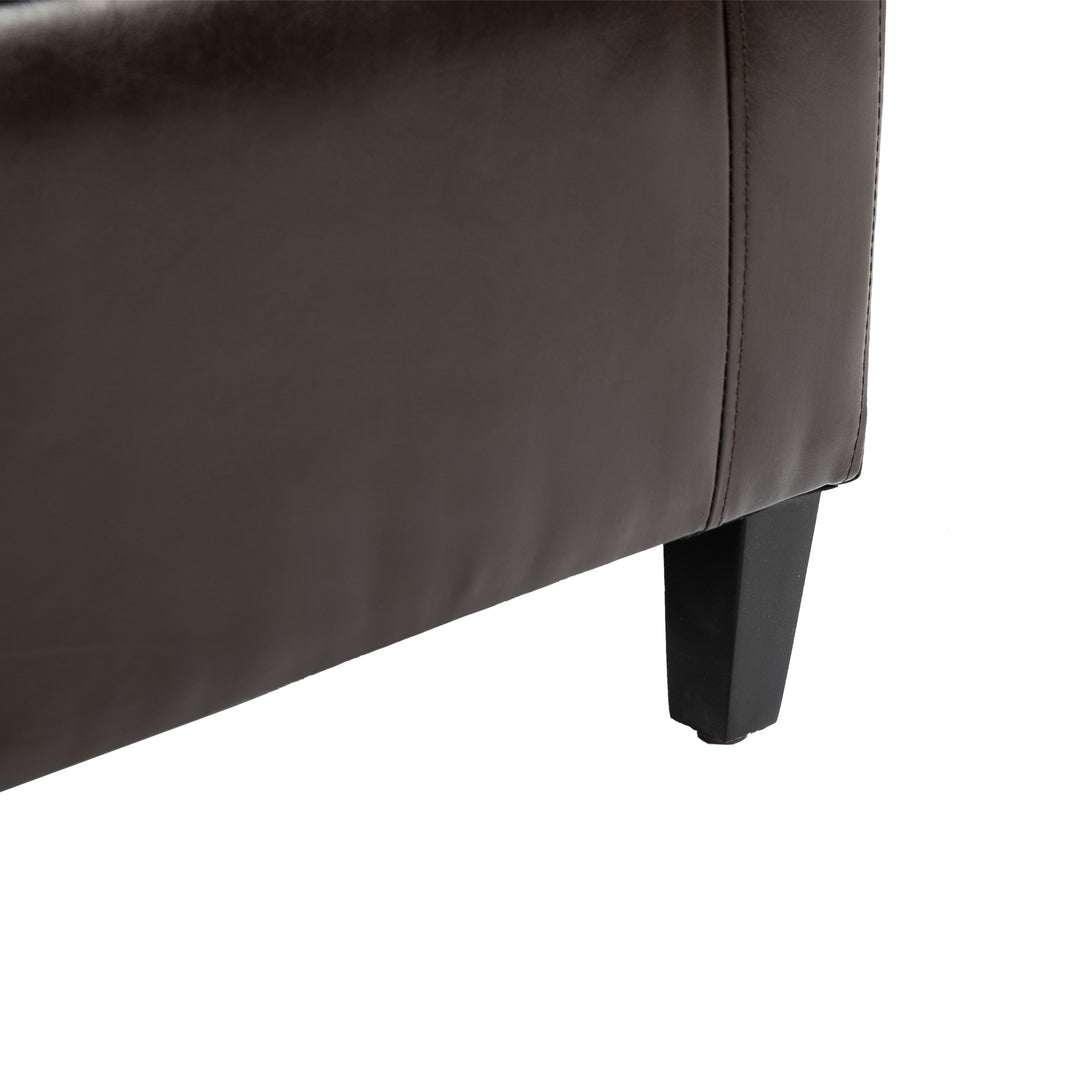 HOMCOM PU Leather Upholstered Lift-Top Tufted Ottoman Brown