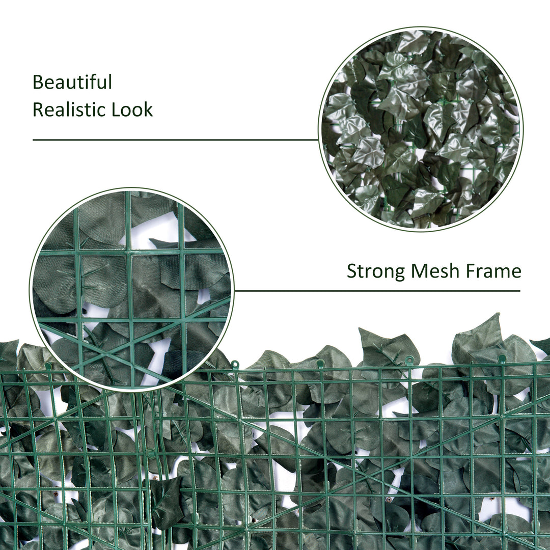 Artificial Leaf Screen Panel, 2.4x1 m-Dark Green