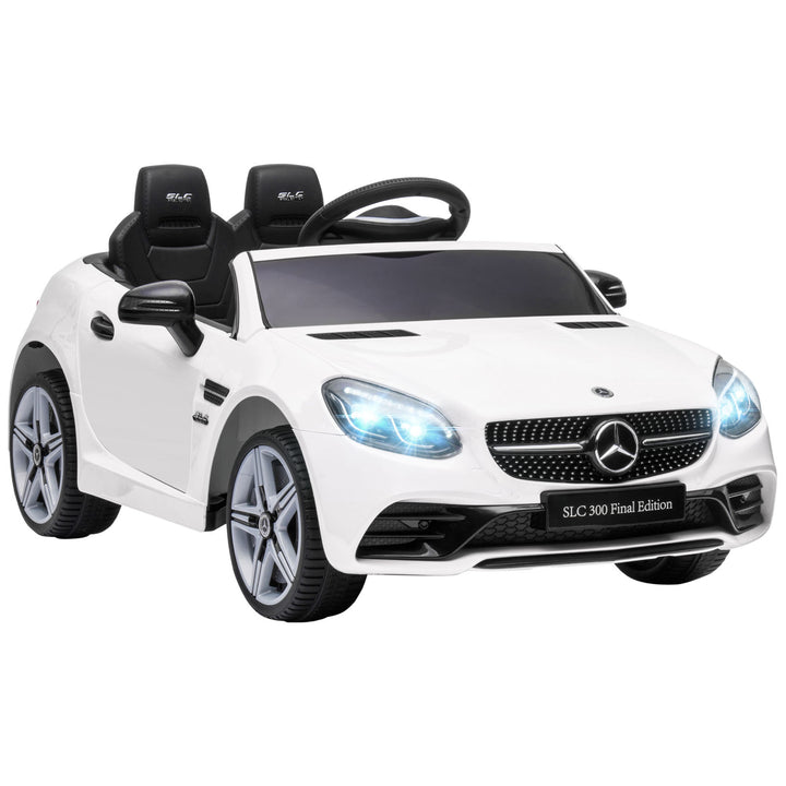 Mercedes Benz SLC 300 Licensed 12V Kids Electric Ride On Car with Parental Remote Two Motors Music Light Suspension Wheel for 3-6 Year White