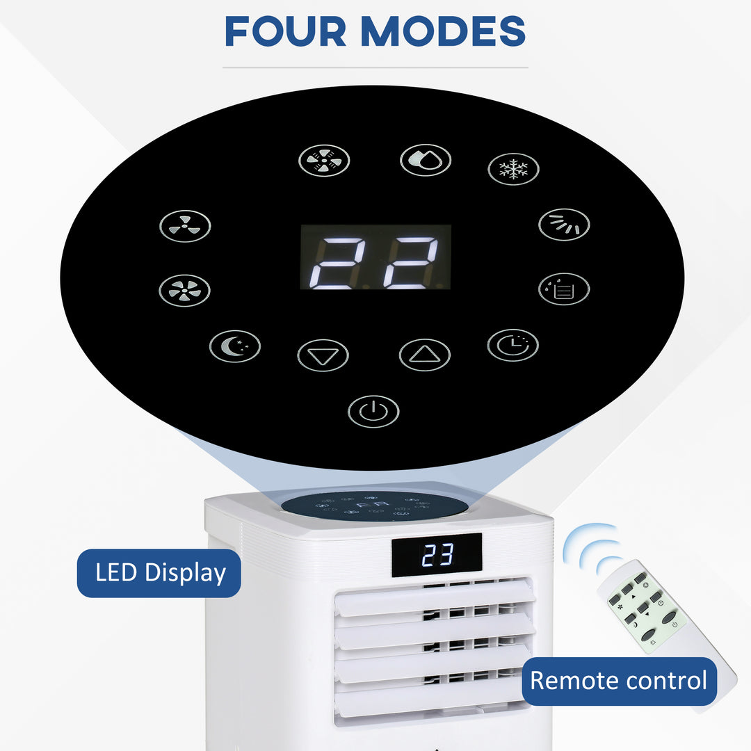 HOMCOM 10000 BTU Air Conditioner Portable AC Unit for Cooling Dehumidifying Ventilating with Remote Controller, LED Display, Timer, for Bedroom, White