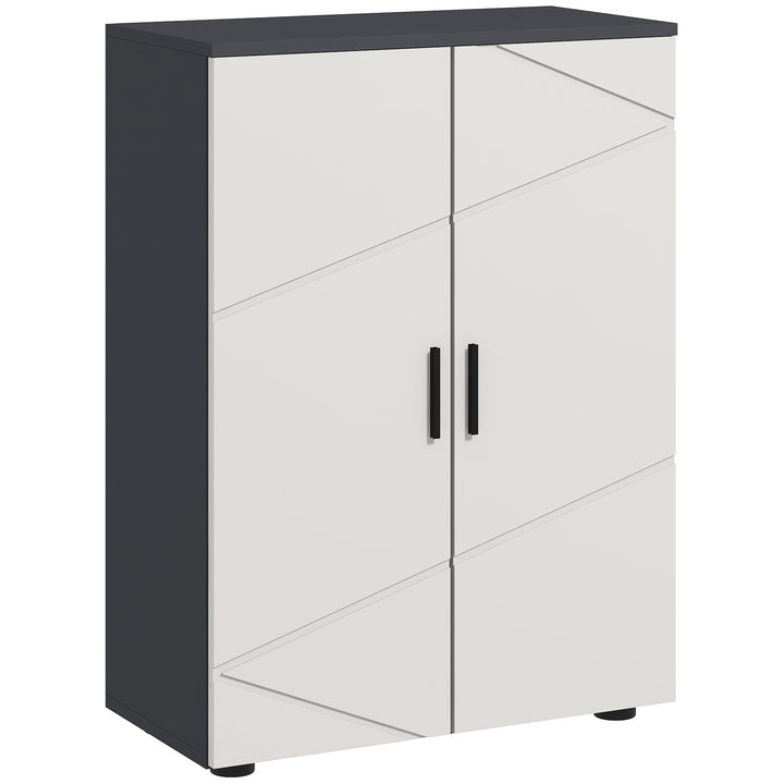 Bathroom Cabinet, Small Bathroom Storage Cabinet with 2-Doors Cupboard, 2 Adjustable Shelves and Soft Close Mechanism, Grey