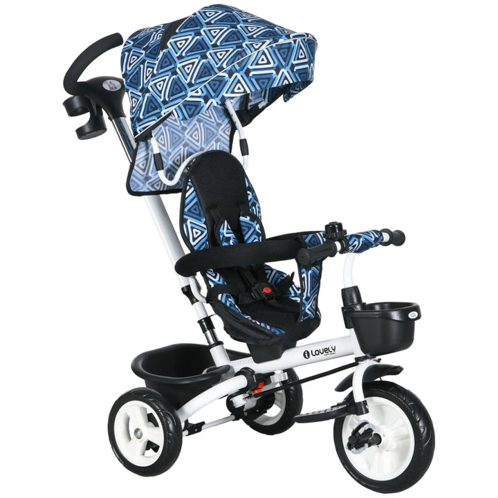 Baby Push Tricycle with Parent Handle for 1-5 Years Old, Light Blue