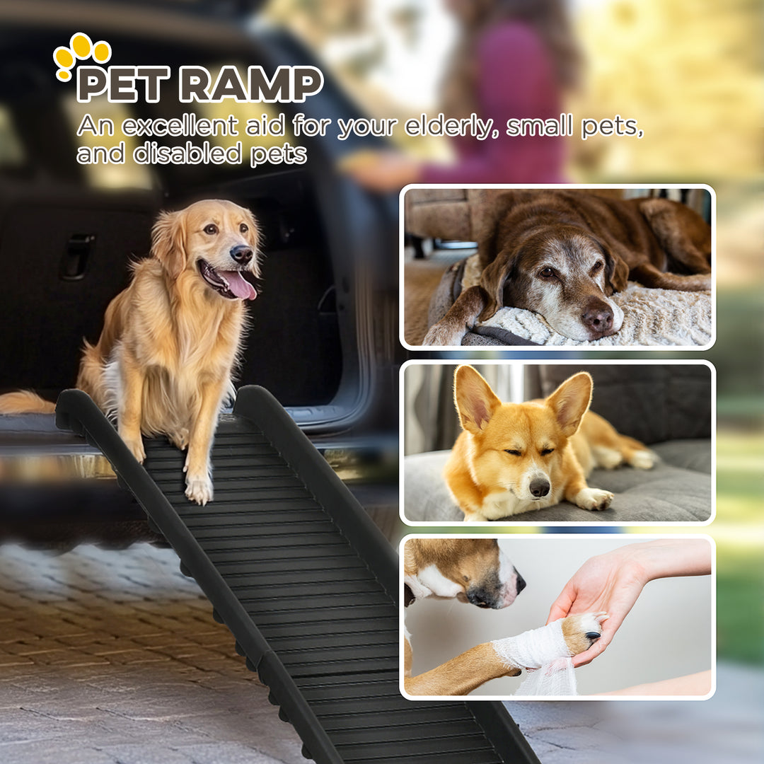 Folding Pet Ramp, Dog Ramps for Cars Trucks SUVs, Portable Non-slip, 155 x 39 x 14 cm