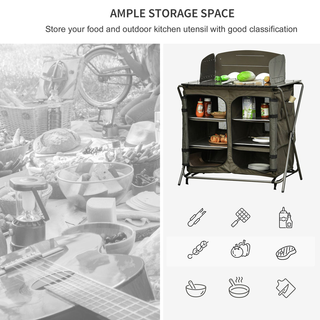 Camping Cupboard Foldable Camping Kitchen Storage Unit