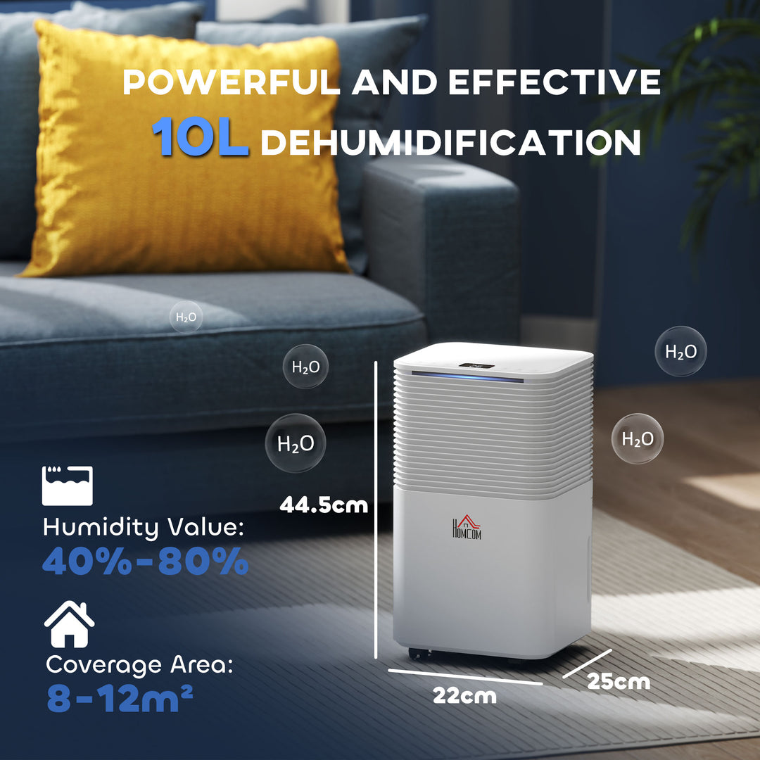 Portable Quiet Electric Dehumidifier with 3 Modes-White