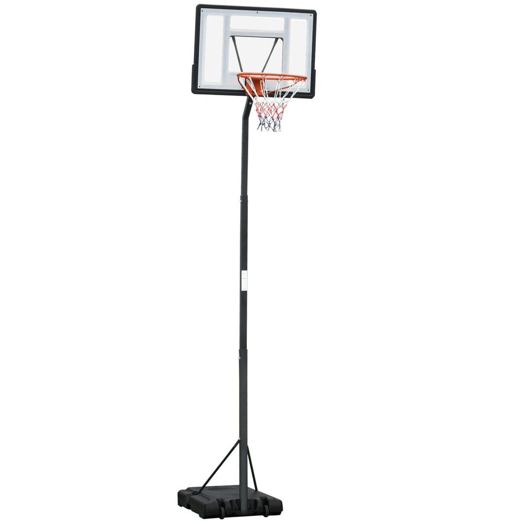 Basketball Hoop Freestanding 255-305cm Hoop Height Adjustable Stand with Backboard Wheels for Teens Adults Black