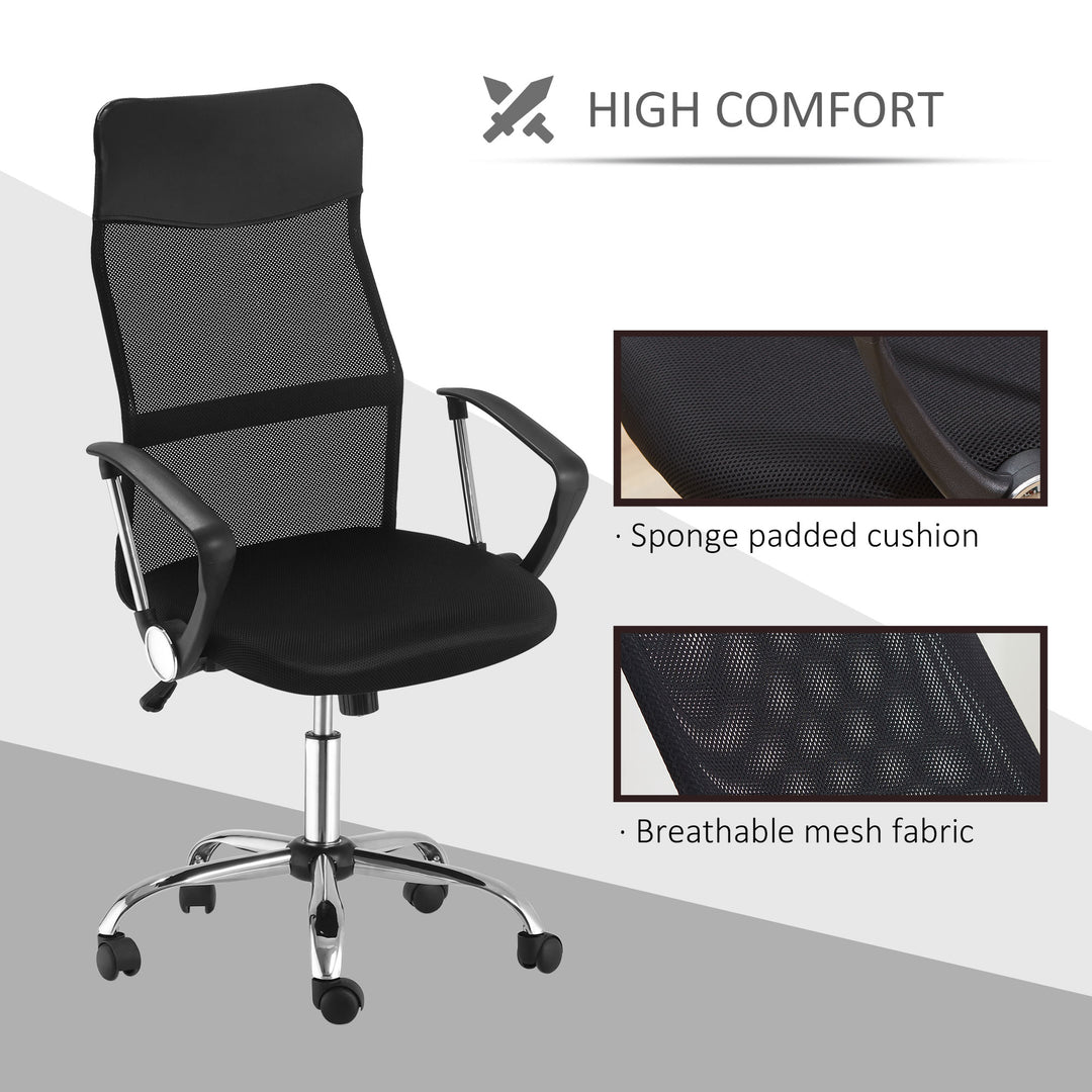 Ergonomic Office Chair Mesh Chair with Adjustable Height Tilt Function Black