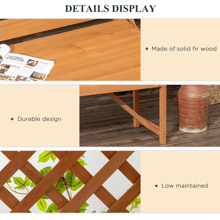 Patio Garden Bench, Natural Wooden Garden Arbour with Seat for Vines/Climbing Plants, Natural