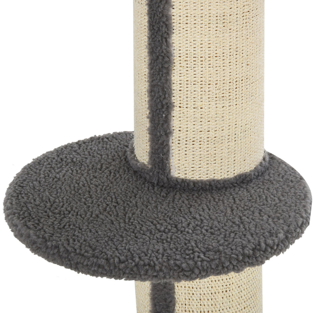 81cm Cat Tree Kitten Activity Center Tower Sisal Scratching Posts Lamb Cashmere Perches Grey