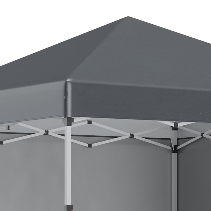 3 x 3 (M) Pop Up Gazebo with 2 Sidewalls, Leg Weight Bags and Carry Bag, Height Adjustable Party Tent Event Shelter for Garden, Dark Grey