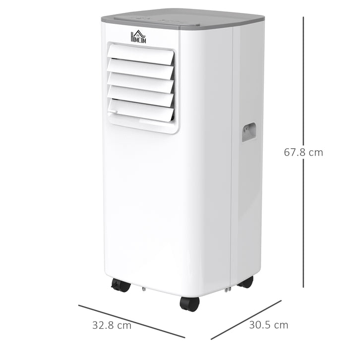 HOMCOM 5000 BTU 4-In-1 Compact Portable Mobile Air Conditioner Unit Cooling Dehumidifying Ventilating w/ Fan Remote LED 24hTimer Auto Shut Down White