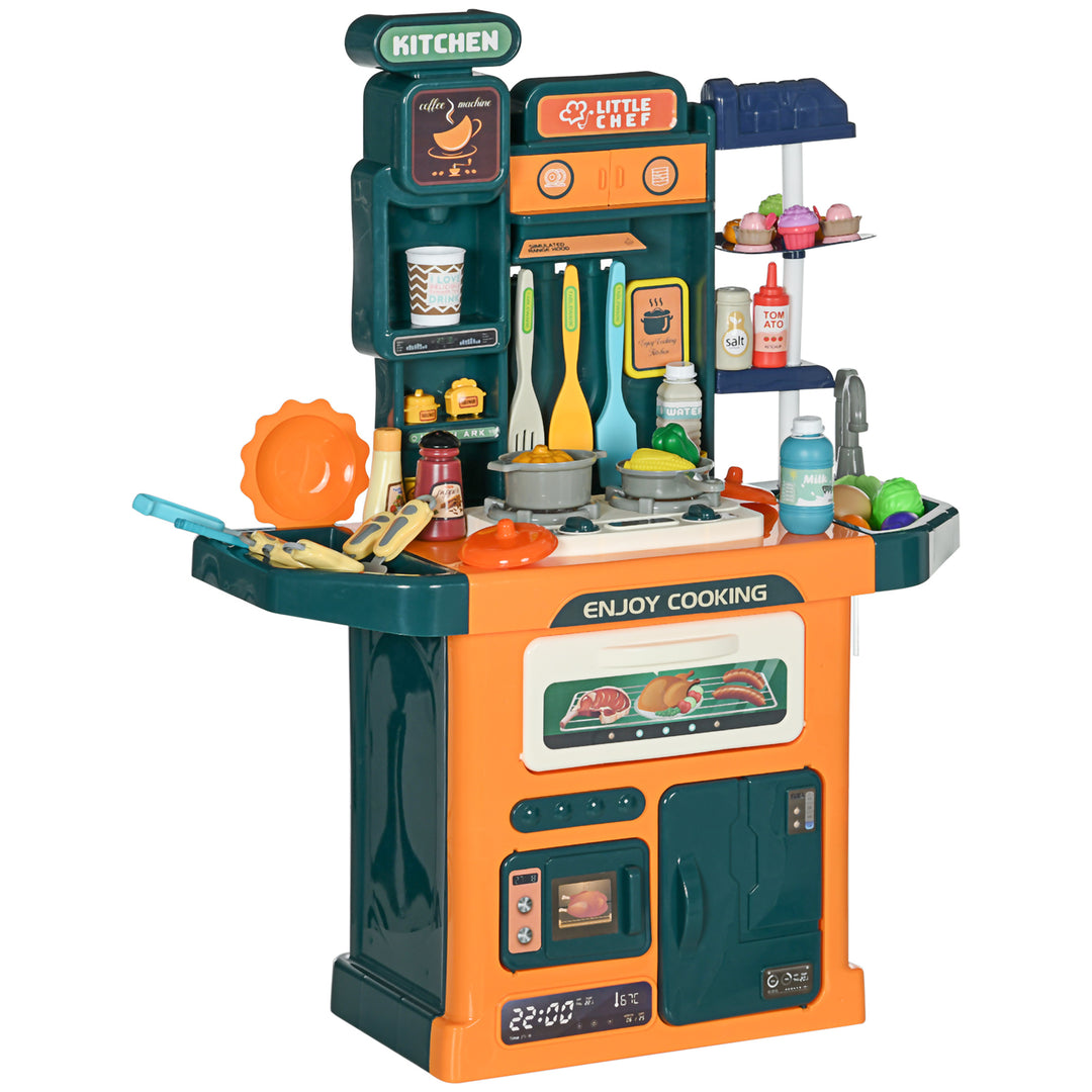 Toy Kitchen, 77 Pieces Kids Play Kitchen Role Playing Game with Sound and Light