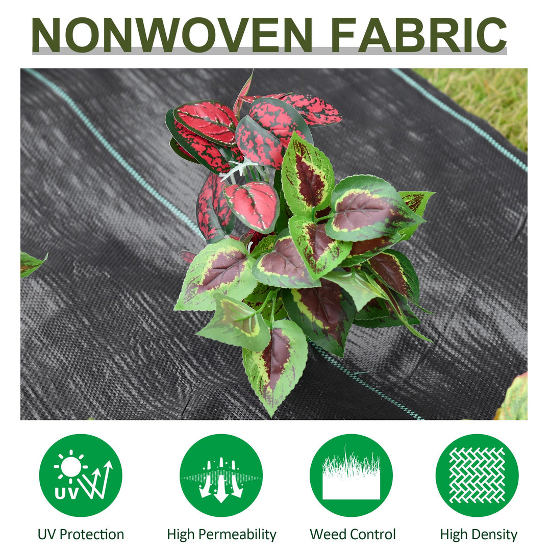 Outsunny 2x50m Gardener Premium Weed Barrier Landscape Fabric Durable & Heavy-Duty Weed Block Gardening Mat, Easy Setup & Superior Weed Control