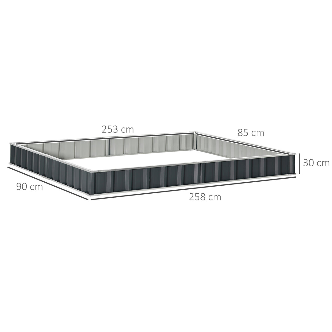 Metal Raised Garden Bed, DIY Large Steel Planter Box, No Bottom w/ A Pairs of Glove for Backyard, Patio to Grow Vegetables, Herbs, 258cmx90cm