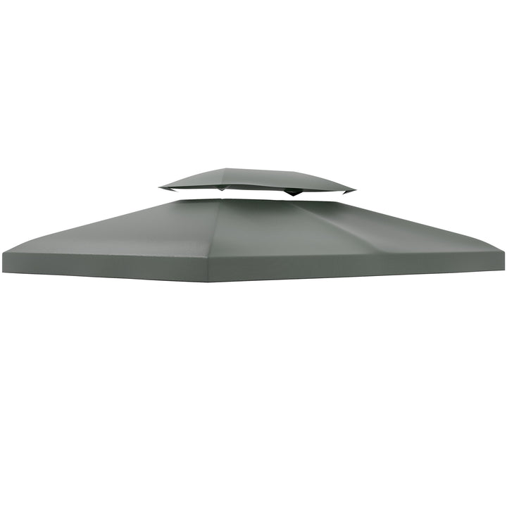 3x4m Gazebo Replacement Roof Canopy 2 Tier Top UV Cover Garden Patio Outdoor Sun Awning Shelters Deep Grey (TOP ONLY)