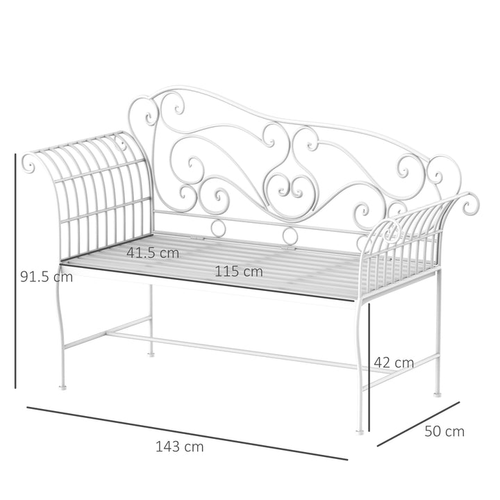 Metal Bench-White