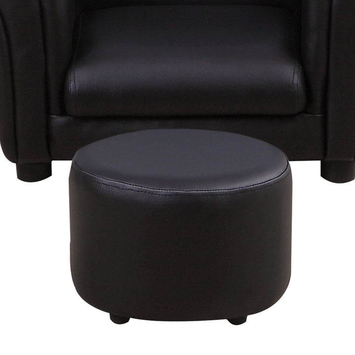 Toddler Chair Single Seater Kids Sofa Set, Kids Sofa with Stool, Black