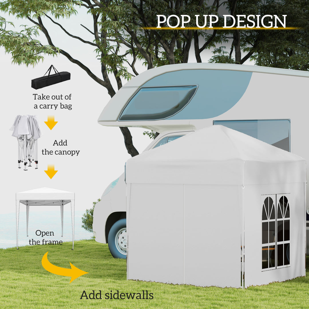 Pop Up Gazebo Canopy Party Tent Wedding Awning -White