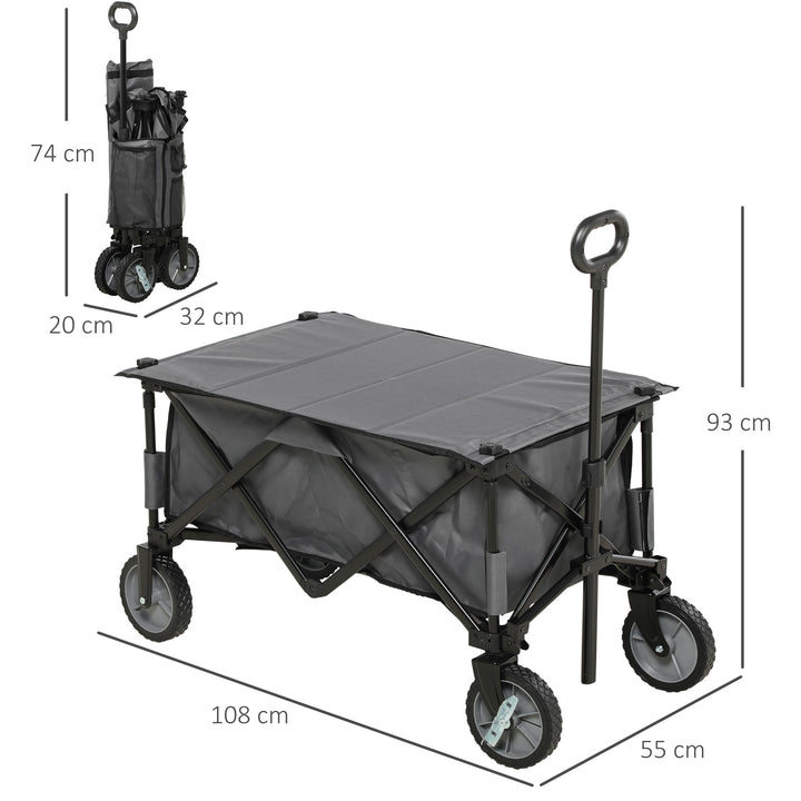 Garden Trolley, Folding Collapsible Camping Trolley-Dark Grey