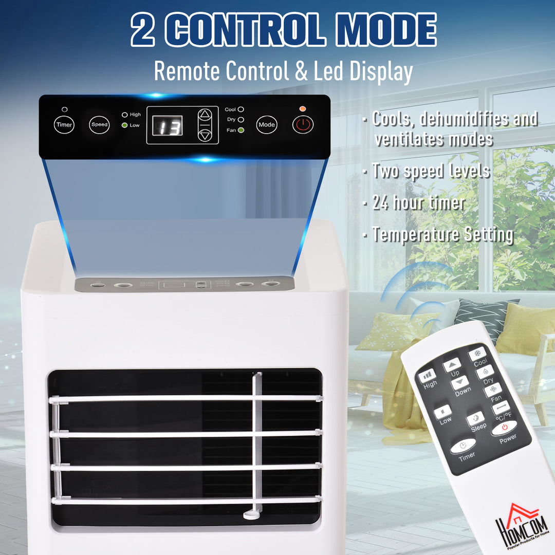 Mobile Air Conditioner with Remote Control, Timer, Cooling Dehumidifying Ventilating, LED Display White - 1080W