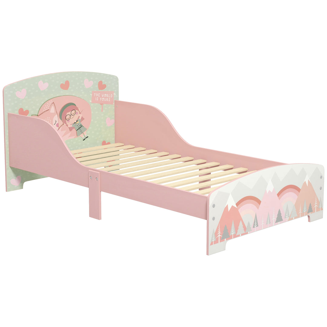 Toddler Bed Frame, Kids Bedroom Furniture for Ages 3-6 Years, Pink