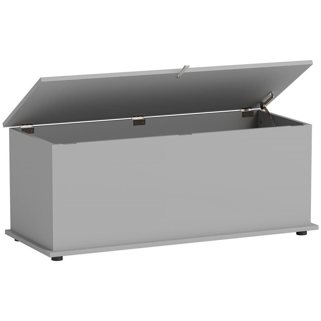 113L Storage Chest, Storage Box with Flip-Top, 100 x 40 x 40 cm - Grey