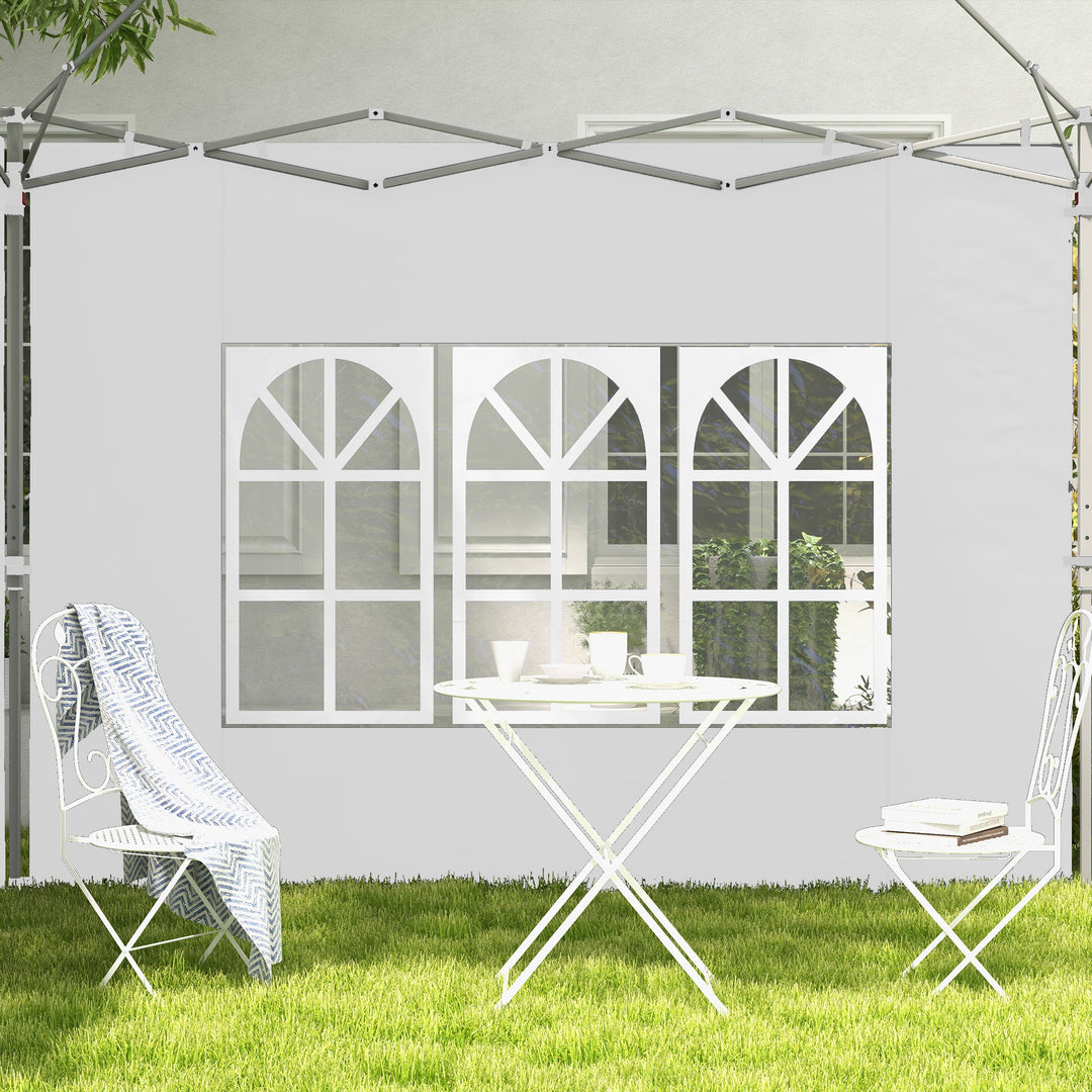 Gazebo Side Panels, Sides Replacement with Window for 3x3(m) or 3x4m Pop Up Gazebo, 2 Pack, White