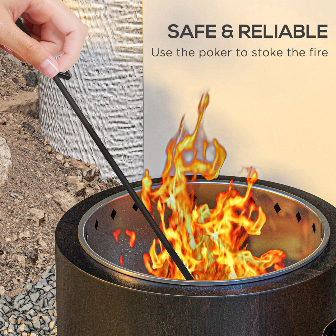 Metal Wood-burning Smokeless Fire Pit, Black