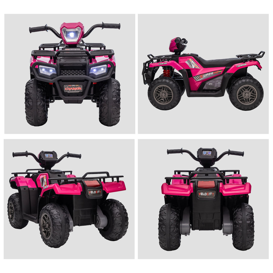 12V Kids Quad Bike with Forward Reverse Functions, Ages 3-5 Years - Pink