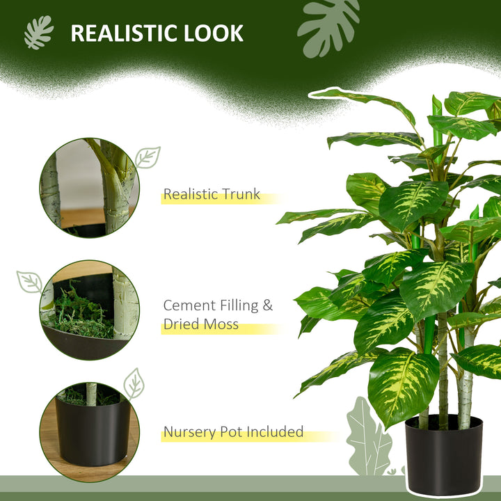 Artificial Evergreen Tree Fake Decorative Plant in Nursery Pot for Indoor Outdoor Décor, 95cm