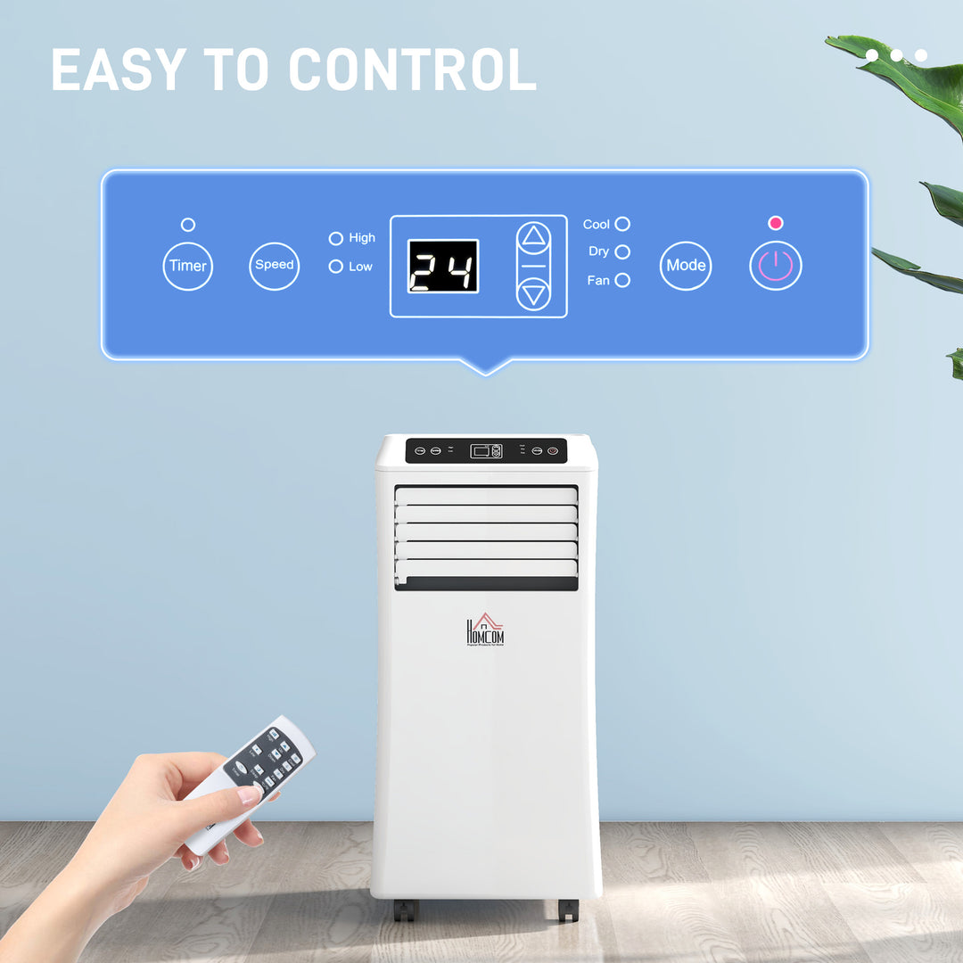 Mobile Air Conditioner with Remote Control, Timer, Cooling Dehumidifying Ventilating, LED Display White - 1080W