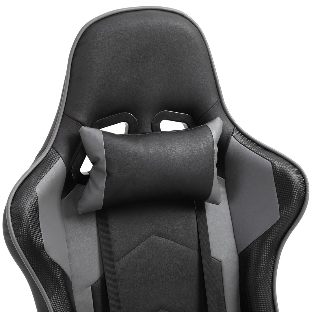 Vinsetto High Back Racing Gaming Chair Reclining 360° Swivel Rocking Height Adjustable with Pillow and Build-in Lumbar Home Black PU Leather