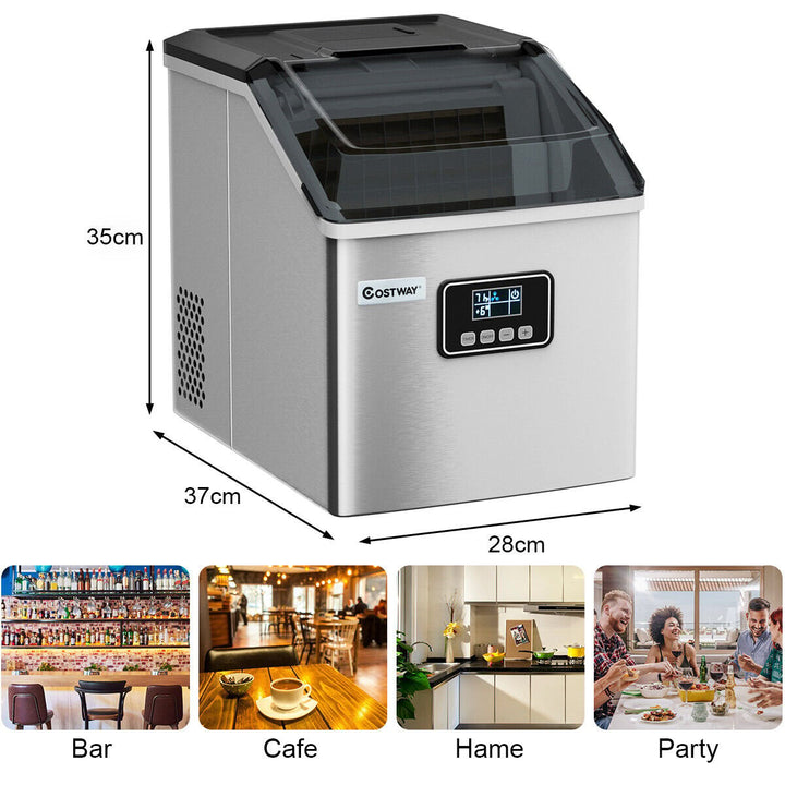 Countertop Ice Maker Portable Cube Machine 22KG/24H with LCD Display